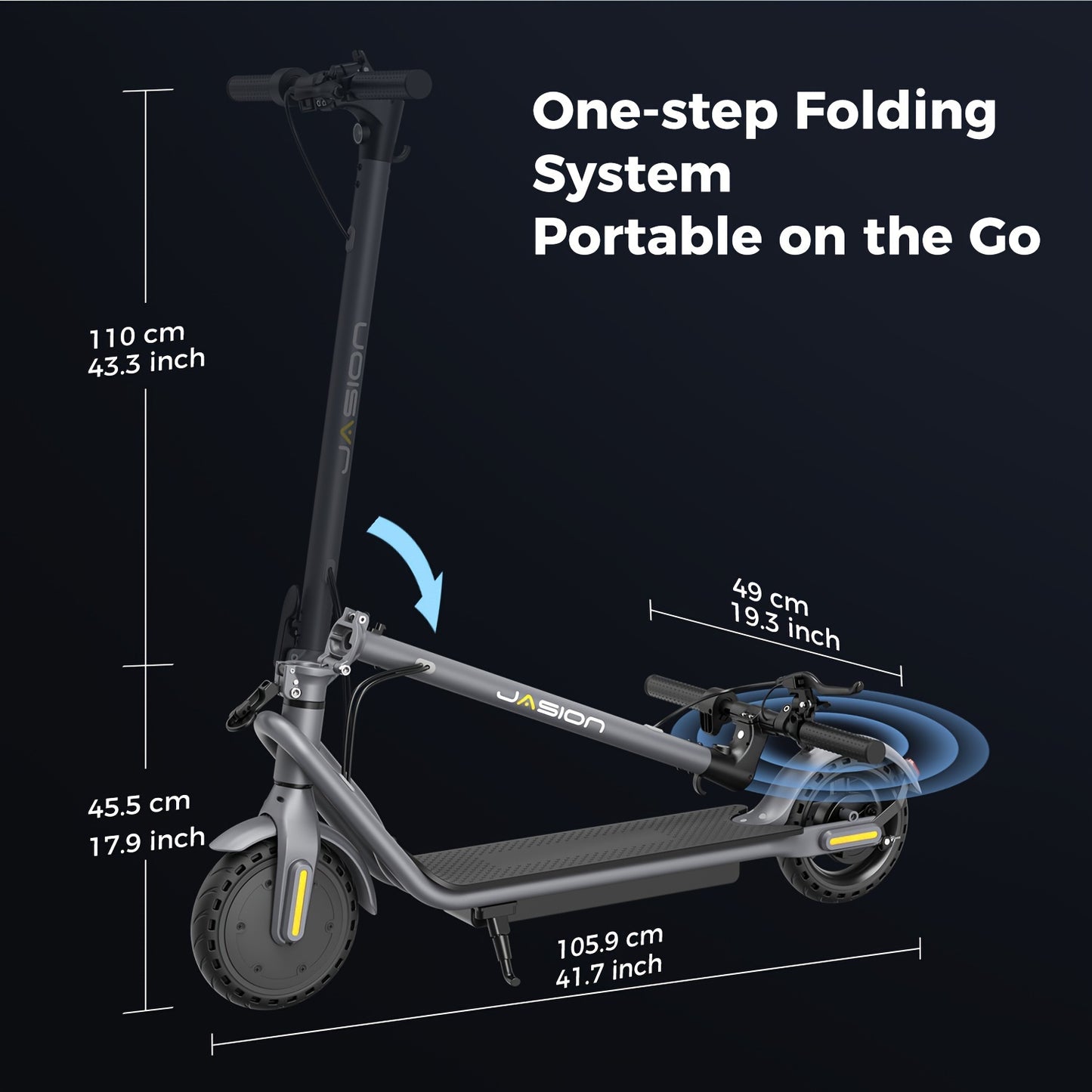 2pcs/1pcs Jasion JS2 500W Foldable Electric Scooter for Adults & Teens, 21.59cm Tires, 22 Mile Range, LCD Display, Puncture-Resistant, with Headlight & Taillight - Perfect for Commuting, Campus, and Travel - Great Gift for Ch