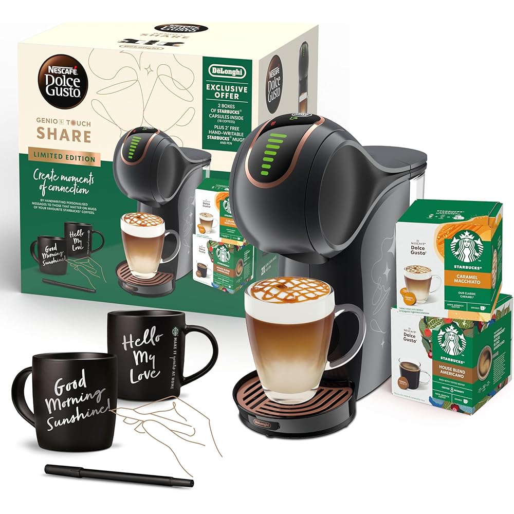 NEW Nescafe Dolce Gusto, Genio S Touch EDG426.B Share Bundle, Pod Capsule Coffee Machine, Espresso, Cappuccino, Latte and more, Black