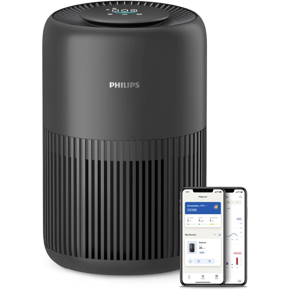 NEW 800 Series Air Purifier - Removes Germs, Dust and Allergens in Rooms up to 49m², 3 Speeds, Sleep Mode, Replacement filter: FY0900 (AC0820/30)