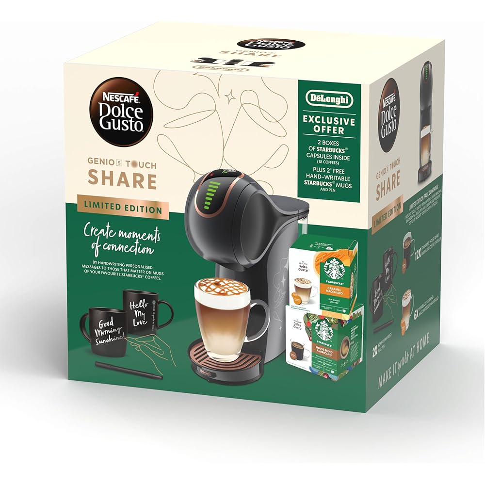 NEW Nescafe Dolce Gusto, Genio S Touch EDG426.B Share Bundle, Pod Capsule Coffee Machine, Espresso, Cappuccino, Latte and more, Black
