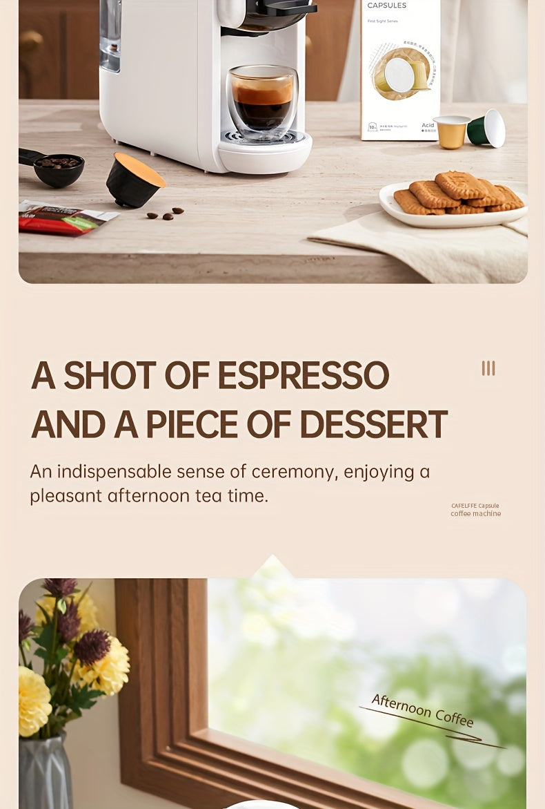 Cafelffe 4-in-1 Espresso Machine - Hot & Cold Automatic Capsule Coffee Maker, 19Bar Pressure, Compatible with Nespresso, Dolce Gusto Pods & ESEpods, Easy Clean, Perfect for Home Kitchen - Ideal Gift for Holidays