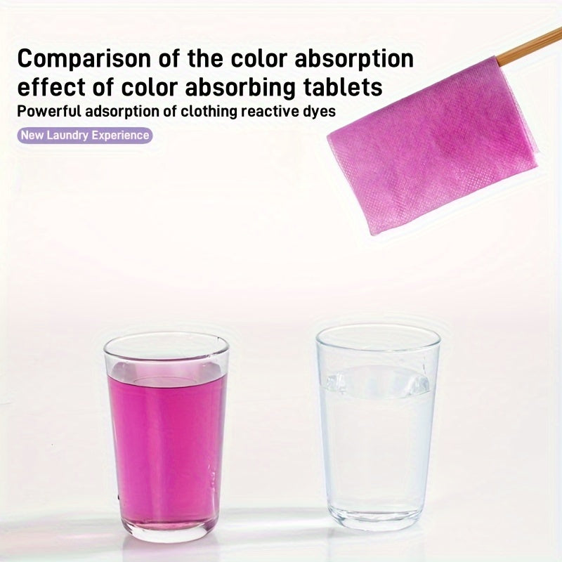 Color Capture Laundry Tablets, Washing Machine Color Absorbent Pads, Anti-Cross-Dyeing Absorbent Film Color Absorbent Tablets, Suitable for All Types of Washing Machines