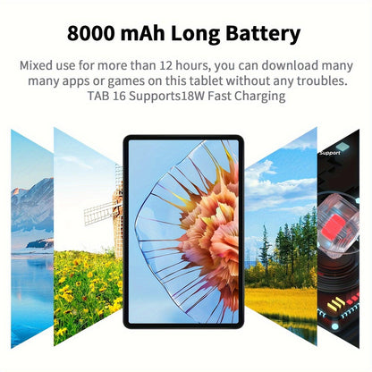 VASOUN 30.48cm for Android 13 Tablet with Case - SIM & SD Card Slot, 1TB Expansion, 256GB Storage, Dual Cameras, Octa-Core T616 Processor, 8000mAh Battery, 2K FHD Display, WiFi 6, 18W Fast Charging - Includes Gift Box - al-zeb-store