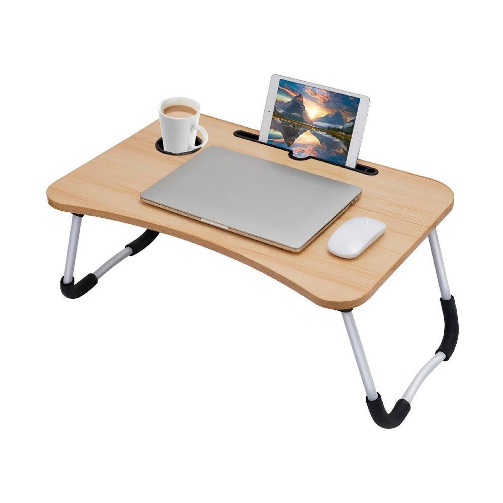 Laptop Bed Table 60 x 40 x 28cm Laptop Table Stand with Foldable Legs& Cup Slot Notebook Stand Computer laptop tray for Sofa Bed - al-zeb-store