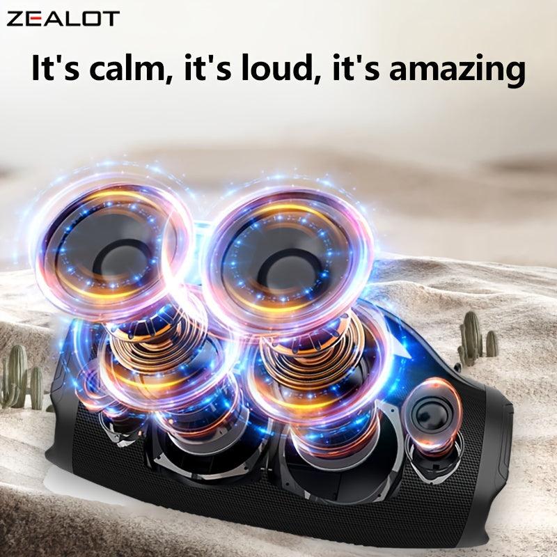 ZEALOT S98 160W Portable Wireless Speaker - IPX5 Waterproof, Dual Pairing, DSP Technology, Fast Charging, 36000mAh Battery for 60 Hours Playtime, Booming Bass, with Type-C & Micro USB Ports - Ideal for Home, Car, Outdoor, Cam - al-zeb-store