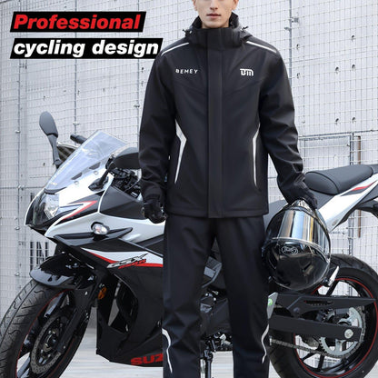 Men'S Raincoat Suit, Raincoat And Rain Pants Waterproof Suit, Motorcycle Riding Suit, Outdoor Waterproof, Breathable, High Performance, Durable Rain Gear, Suitable for Sports, Hiking, Travel B036 Black And Fluorescent Green - al-zeb-store