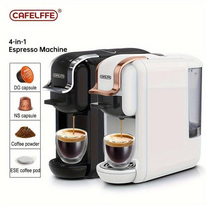 Cafelffe 4-in-1 Espresso Machine - Hot & Cold Automatic Capsule Coffee Maker, 19Bar Pressure, Compatible with Nespresso, Dolce Gusto Pods & ESEpods, Easy Clean, Perfect for Home Kitchen - Ideal Gift for Holidays - al-zeb-store