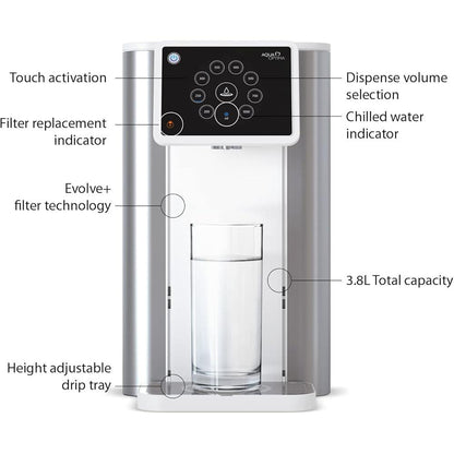 NEW AuHot & Cold Filter Water Dispenser, 3.8L Capacity, Includes 1 x 30 Day Evolve+ Water Filter for Reduction Of Microplastics, Chlorine, Limescale & Impurities - al-zeb-store