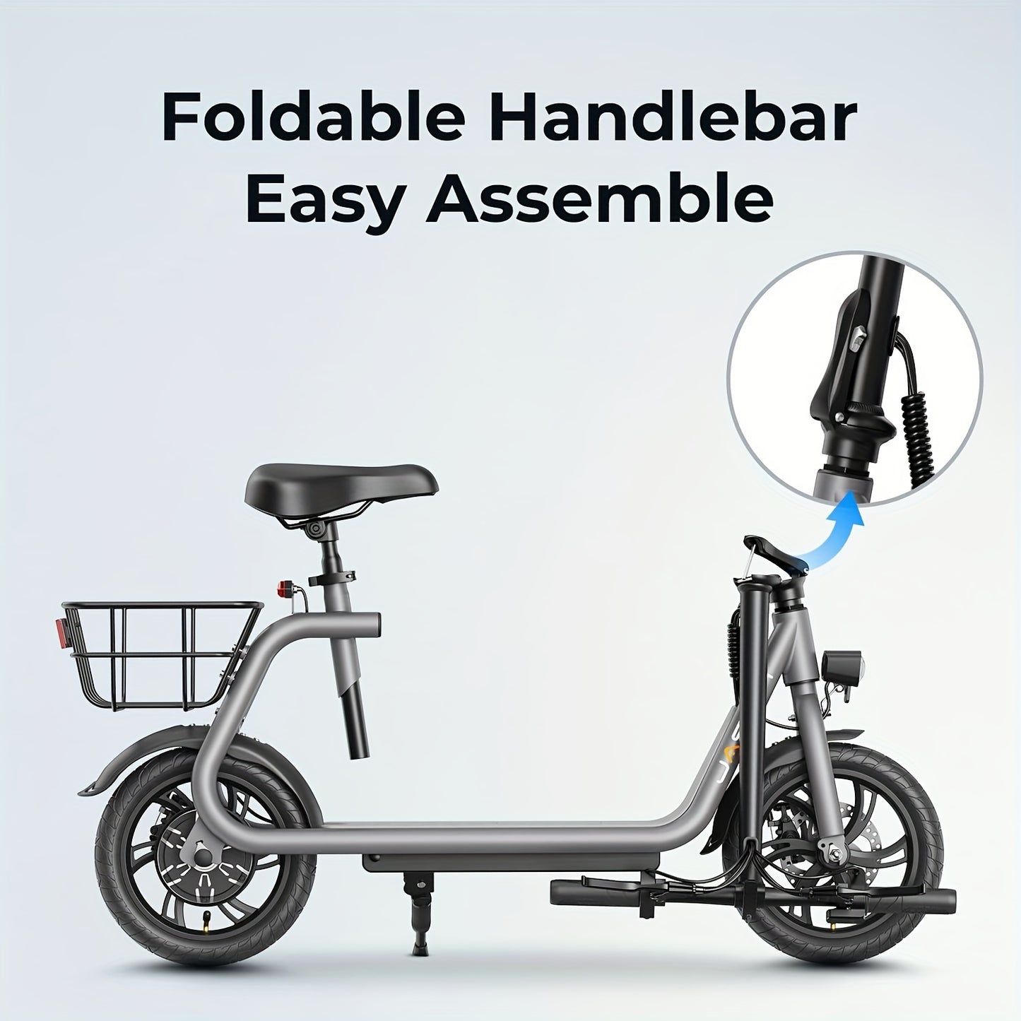 Jasion JS3 High-Power 500W Electric Scooter for Adults - Foldable, Dual Brakes, Up to 20 KM/H Speed, 20 Miles Range, Rechargeable Battery