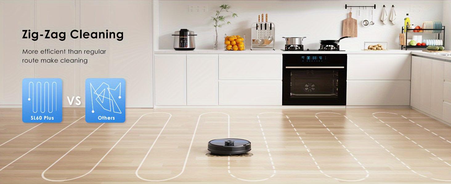 Lubluelu SL60Plus Robot Vacuum with Self-Charging Dock, Hands-Free Operation up to 60 Days, 4000pa Suction, WiFi & Smart App Control, Includes Mop Combo for Efficient Pet Hair & Hard Floor Cleaning, Features Y-Shaped Mopping, - al-zeb-store