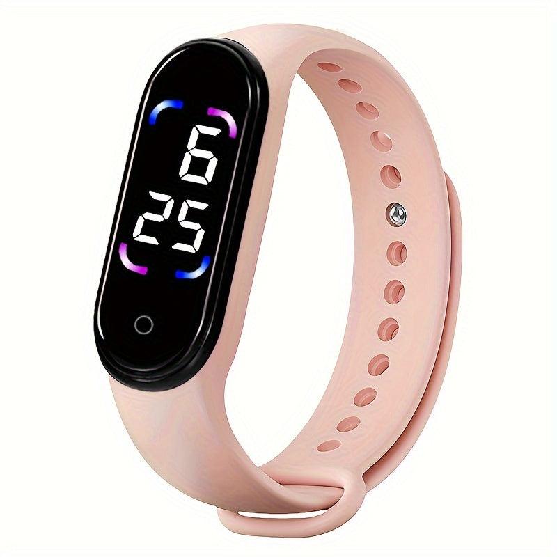 Stylish LED Touch Screen Sports Watch, Silicone Band, Non-Waterproof, Digital Display, Battery Operated, Outdoor Sports Essential Accessories, Men And Women with The Same Temperament Sense - al-zeb-store