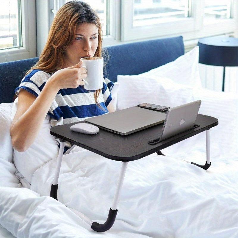 [Popular Choice] Versatile Foldable Laptop Desk with Cup Holder & Tablet Slot - Portable Bed Tray for Breakfast, Reading, Writing & Gaming on Couch or Sofa, Table, Eating, Lap Desk - al-zeb-store