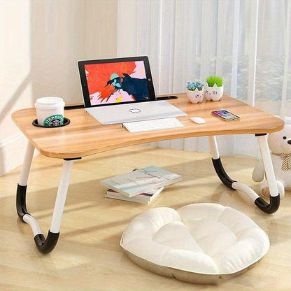 [Popular Choice] Versatile Foldable Laptop Desk with Cup Holder & Tablet Slot - Portable Bed Tray for Breakfast, Reading, Writing & Gaming on Couch or Sofa, Table, Eating, Lap Desk - al-zeb-store