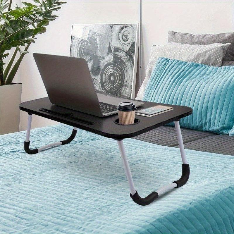 [Popular Choice] Versatile Foldable Laptop Desk with Cup Holder & Tablet Slot - Portable Bed Tray for Breakfast, Reading, Writing & Gaming on Couch or Sofa, Table, Eating, Lap Desk - al-zeb-store