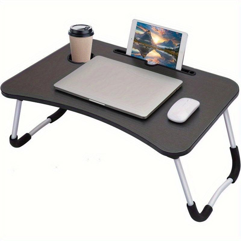 [Popular Choice] Versatile Foldable Laptop Desk with Cup Holder & Tablet Slot - Portable Bed Tray for Breakfast, Reading, Writing & Gaming on Couch or Sofa, Table, Eating, Lap Desk - al-zeb-store