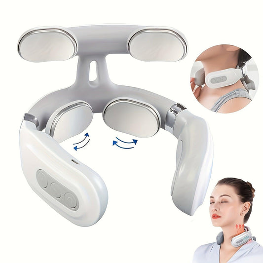 1pc USB Rechargeable Portable Neck Massager with Deep Tissue Kneading - 700mAh Battery, ≤36V Operating Voltage, Fragrance-Free, for Neck & Shoulder Relief - Ideal Gift for Men & Women - al-zeb-store