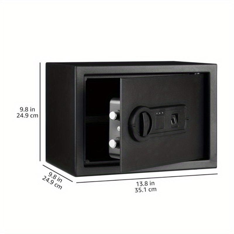 Steel Home Security Safe with Programmable Biometric Fingerprint Lock, Secure Cash, Jewelry, ID Documents, 14 L, Black, 35 cm W x 24. 9 cm D x 24. 9 cm H - al-zeb-store