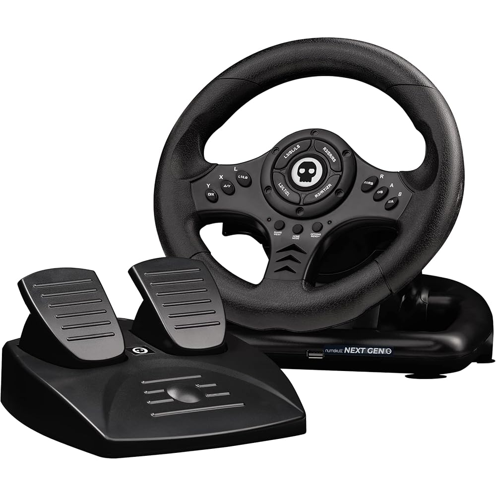 NEW Next-Gen Pro Racing Wheel with Pedals and Shifter - ible with Xbox Series X|S, Xbox One, PS4, Nintendo Switch and PC - Realistic Steering Wheel Controller Accessory
