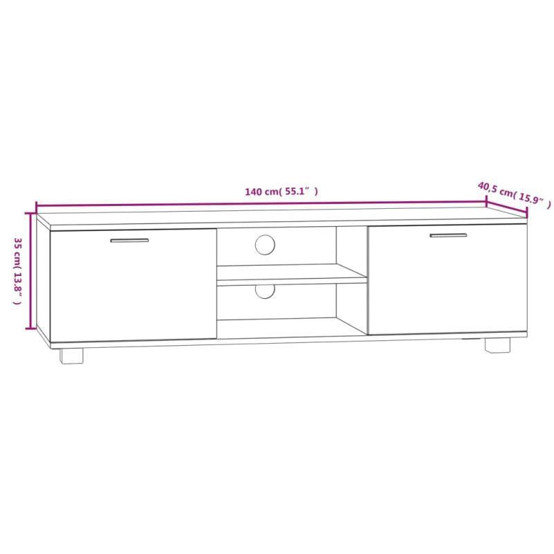 Stylish Black Engineered Wood TV Stand and Media Console - 140x40. 5x35 cm Entertainment Center with Ample Storage Cabinet and Cable Management Solutions for a Modern Living Room - al-zeb-store