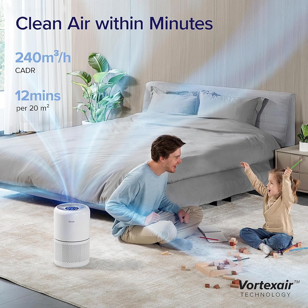 NEW Smart Wifi Air Purifier for Home Bedroom 100m², CADR 240m³/h, HEPA Filter with Air Quality Sensor, Air Frenshener, Alexa Control & Quiet Auto Mode, Removes Pollen Allergen Dust Odour, Core 300S