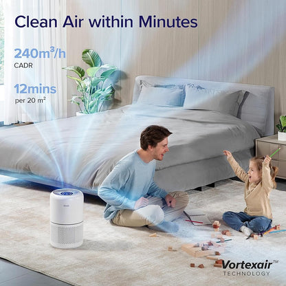 NEW Smart Wifi Air Purifier for Home Bedroom 100m², CADR 240m³/h, HEPA Filter with Air Quality Sensor, Air Frenshener, Alexa Control & Quiet Auto Mode, Removes Pollen Allergen Dust Odour, Core 300S