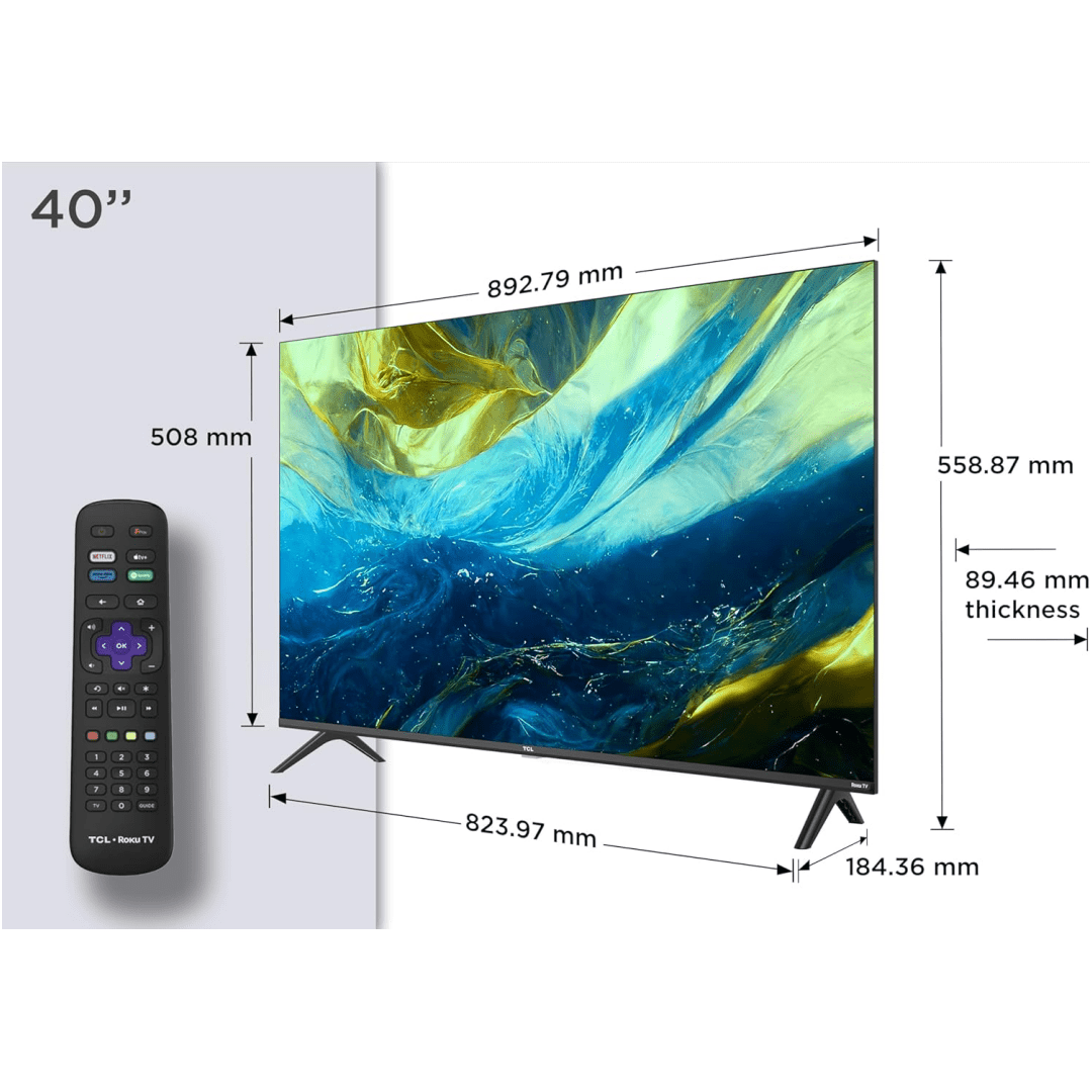 TCL, 40-inch Roku TV, Full HD, HDR for a Superior Experience, Dolby Audio Inserted, Powerful Speakers Bring You a More Immersive and Surrounding Experience, Smart TV for Home/camping/caravan/motorhomes/campervan, 40RS550K