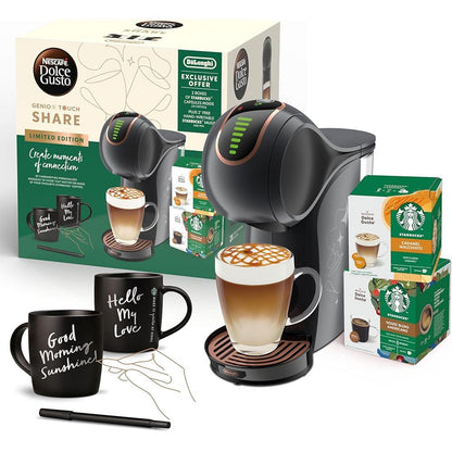 NEW Nescafe Dolce Gusto, Genio S Touch EDG426.B Share Bundle, Pod Capsule Coffee Machine, Espresso, Cappuccino, Latte and more, Black - al-zeb-store