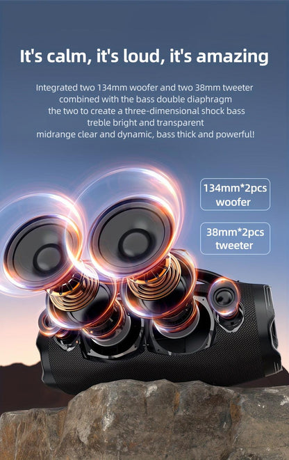 ZEALOT S98 160W High-Power Wireless Speaker with Stunning Subwoofer, 36000mAh Power Bank Function, 3EQ Modes for Unique Sound Experience, RGB Colorful Lighting, TF Card & AUX Playback, TWS Pairing, Ideal for Home Theater, Lar - al-zeb-store