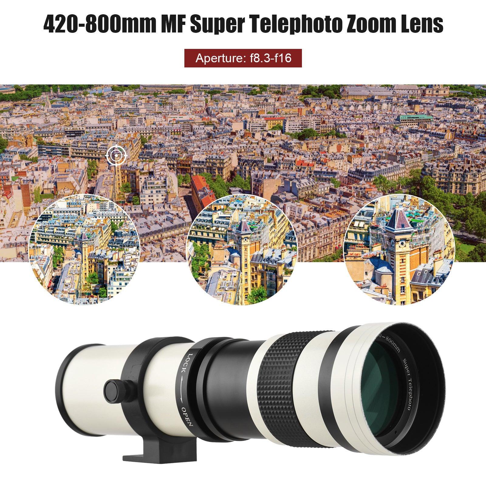 Camera Super Telephoto Zoom Lens F/ 8. 3- 16 420- 800mm T2 Mount to AI Mount Adapter Ring Universal 1/ 4 Thread Replacement for AI Mount D50 D90 D5100 D7000 D3 D5100 D3100 D3000 D60 Cameras - al-zeb-store