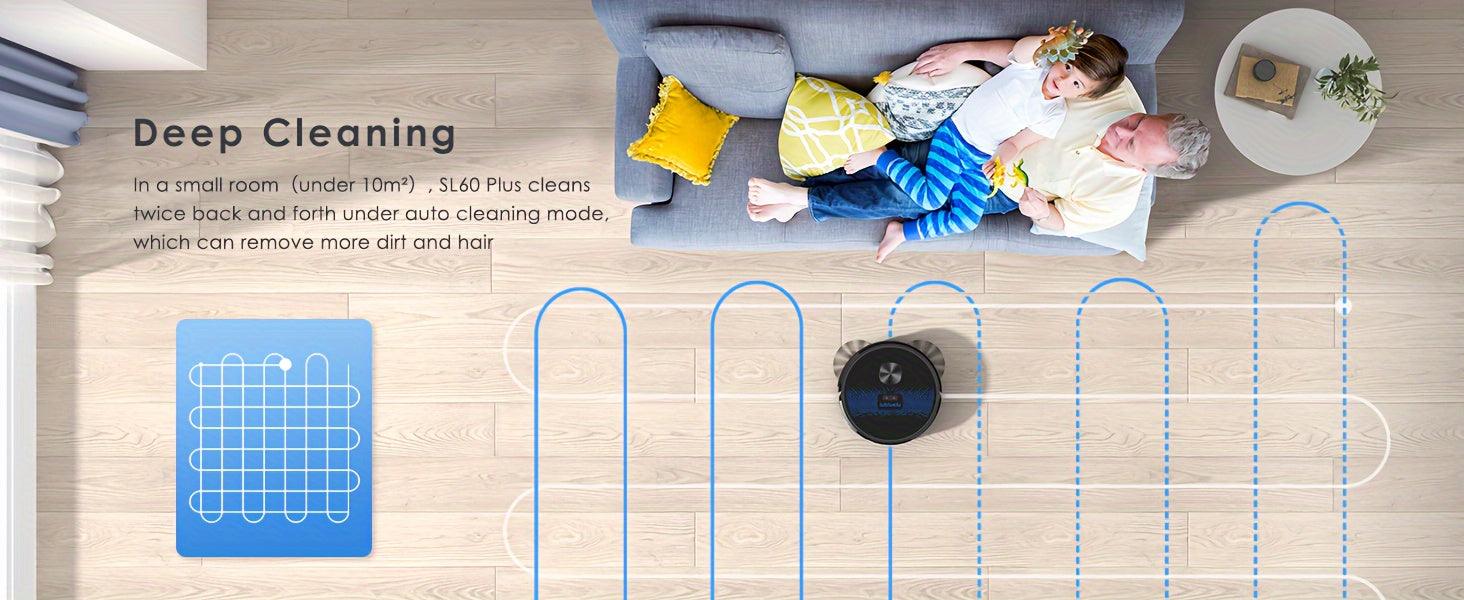 Lubluelu SL60Plus Robot Vacuum with Self-Charging Dock, Hands-Free Operation up to 60 Days, 4000pa Suction, WiFi & Smart App Control, Includes Mop Combo for Efficient Pet Hair & Hard Floor Cleaning, Features Y-Shaped Mopping, - al-zeb-store