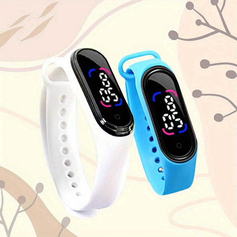 Stylish LED Touch Screen Sports Watch, Silicone Band, Non-Waterproof, Digital Display, Battery Operated, Outdoor Sports Essential Accessories, Men And Women with The Same Temperament Sense - al-zeb-store