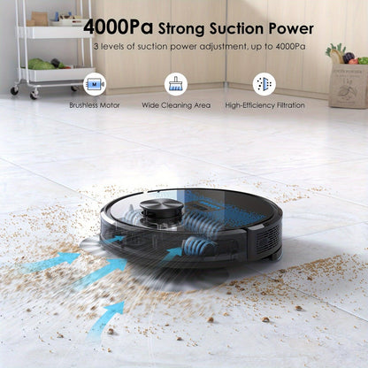 Lubluelu SL60Plus Robot Vacuum with Self-Charging Dock, Hands-Free Operation up to 60 Days, 4000pa Suction, WiFi & Smart App Control, Includes Mop Combo for Efficient Pet Hair & Hard Floor Cleaning, Features Y-Shaped Mopping, - al-zeb-store