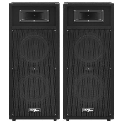 1 Pair High Power 1000W Dual Passive Stage Speakers, Plastic, Non-Waterproof, Black - al-zeb-store