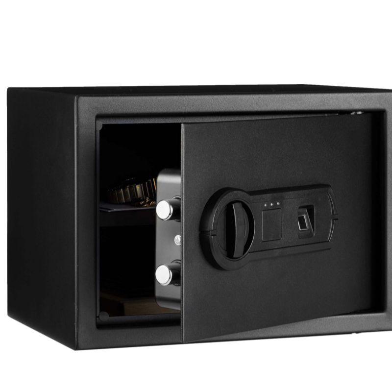 Steel Home Security Safe with Programmable Biometric Fingerprint Lock, Secure Cash, Jewelry, ID Documents, 14 L, Black, 35 cm W x 24. 9 cm D x 24. 9 cm H - al-zeb-store