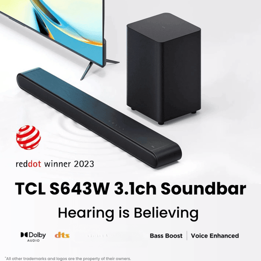 TCL S643WK 3.1 Sound Bar & Wireless Subwoofer, Roku TV Ready, S643W - al-zeb-store