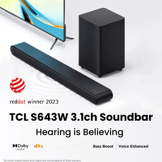 TCL S643WK 3.1 Sound Bar & Wireless Subwoofer, Roku TV Ready, S643W - al-zeb-store