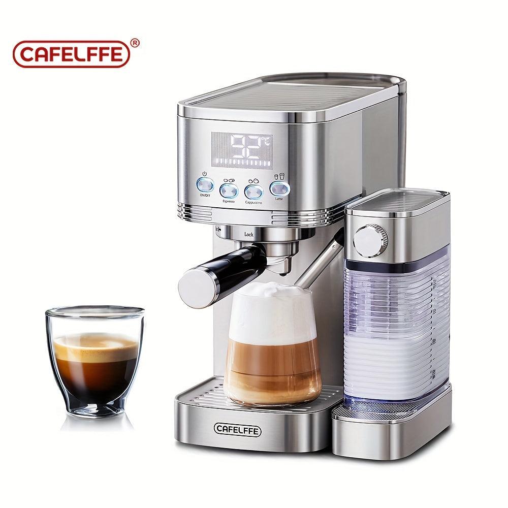 Cafelffe 6-in-1 Espresso Maker | 20Bar Italian Coffee Machine with Auto Milk Frother | One-Touch Latte & Cappuccino, Dual Heating System, Self-Cleaning, 1.3L Capacity - Perfect Gift for Holidays - al-zeb-store