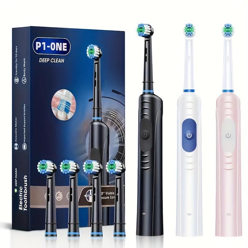 Electric Toothbrush, Adult Rechargeable Fully Automatic Intelligent Toothbrush For Student/Men/Women/Couple, Deep Cleaning Teeth Cleaner - al-zeb-store