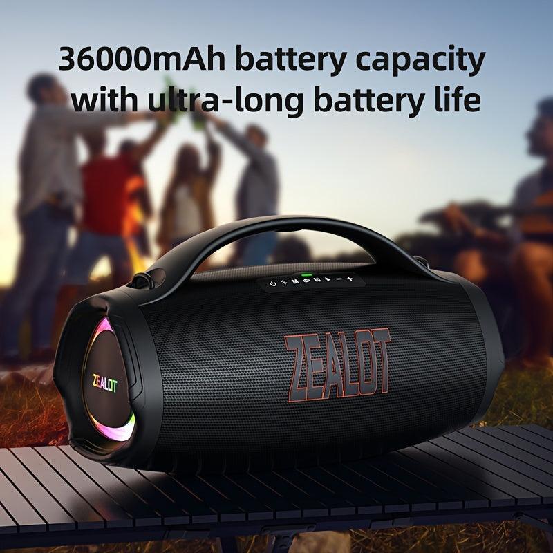 ZEALOT S98 160W High-Power Wireless Speaker with Stunning Subwoofer, 36000mAh Power Bank Function, 3EQ Modes for Unique Sound Experience, RGB Colorful Lighting, TF Card & AUX Playback, TWS Pairing, Ideal for Home Theater, Lar - al-zeb-store