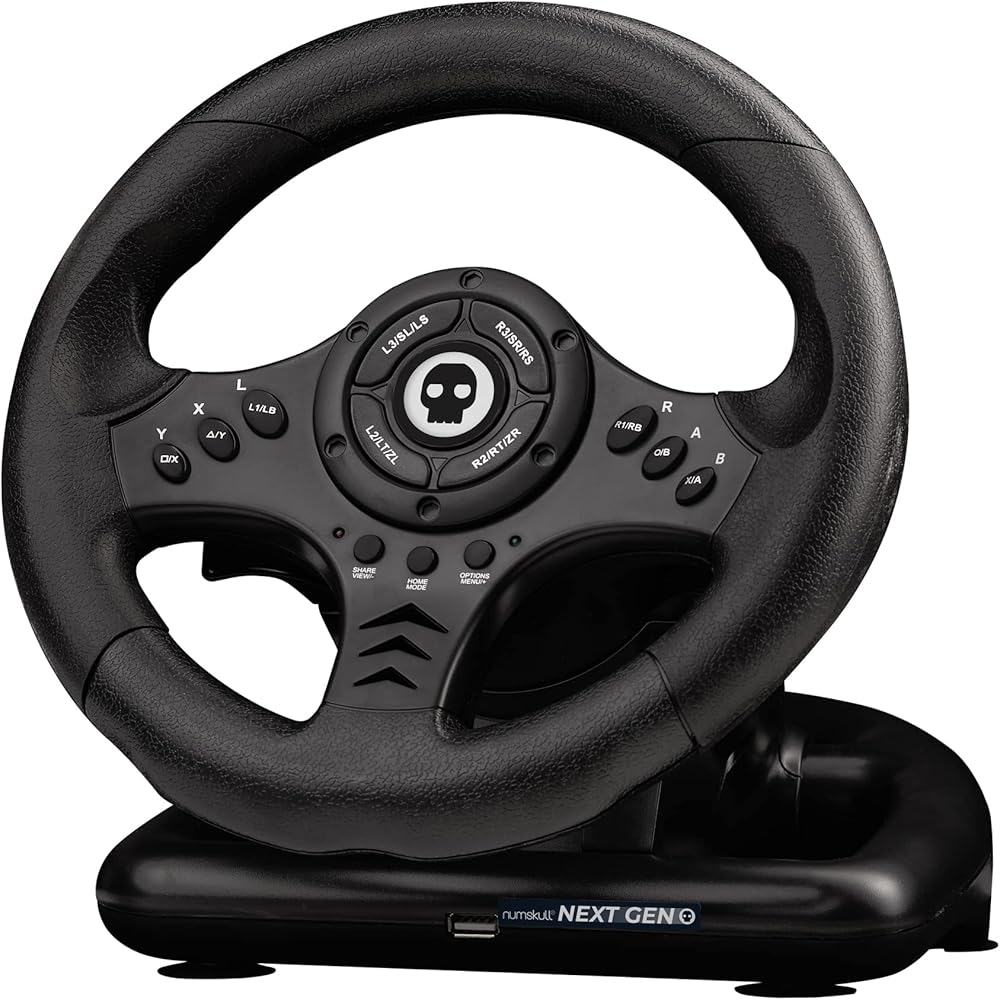 NEW Next-Gen Pro Racing Wheel with Pedals and Shifter - ible with Xbox Series X|S, Xbox One, PS4, Nintendo Switch and PC - Realistic Steering Wheel Controller Accessory