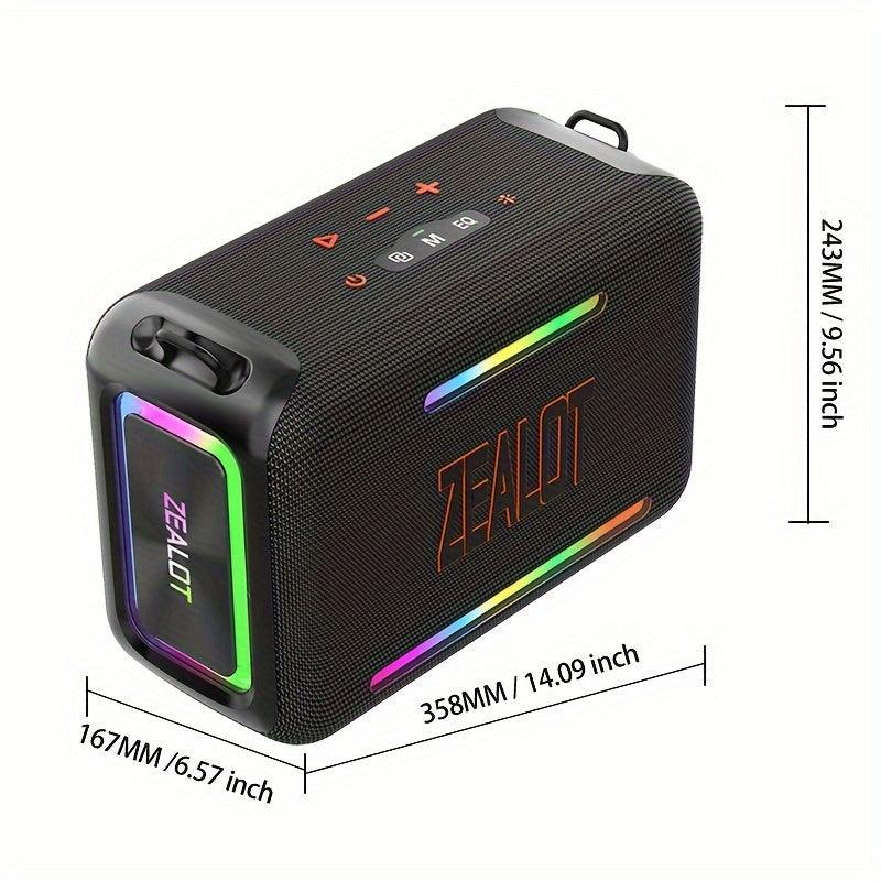 1pc ZEALOT S95 Portable Wireless Speaker, 120W Stereo Sound, 24000mAh Battery, 36H Playtime, IPX-5 Waterproof, Dual Pairing, HiFi Quality, 4 Speaker System, USB Rechargeable, for Home, Car, Outdoor, with App Control & Bass En - al-zeb-store