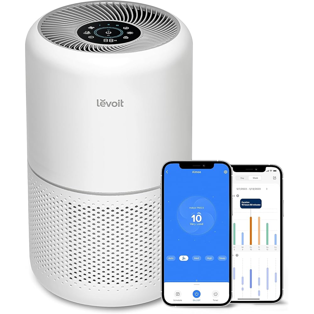 NEW Smart Wifi Air Purifier for Home Bedroom 100m², CADR 240m³/h, HEPA Filter with Air Quality Sensor, Air Frenshener, Alexa Control & Quiet Auto Mode, Removes Pollen Allergen Dust Odour, Core 300S