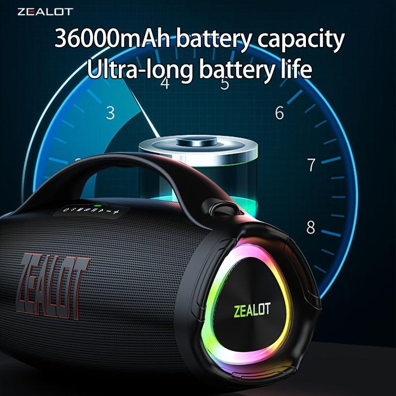 ZEALOT S98 160W Wireless Speakers, DSP Technology, Waterproof IPX 5, Outdoor Portable Subwoofer Speaker, Dual Pairing, Fast Charging, 36000mAh Battery, 60 Hours Playtime Loud Stereo. Charging Cable, Connect with Mobile Phone/ - al-zeb-store