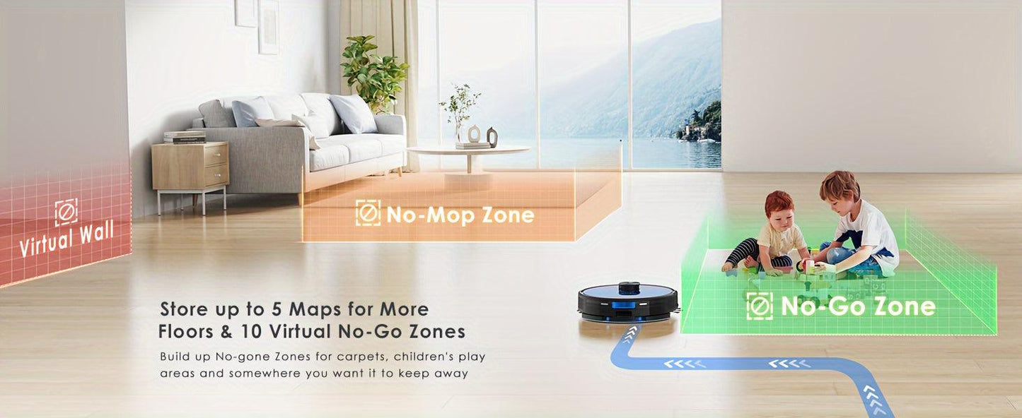 Lubluelu SL60Plus Robot Vacuum with Self-Charging Dock, Hands-Free Operation up to 60 Days, 4000pa Suction, WiFi & Smart App Control, Includes Mop Combo for Efficient Pet Hair & Hard Floor Cleaning, Features Y-Shaped Mopping, - al-zeb-store