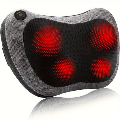 Electric Shiatsu Massage Pillow With Heat -Kneading For Back, Neck, Shoulders, Legs, And Foot - Relax For Home, Car, Office Use - Breathable And Comfortable Fabric Design - al-zeb-store