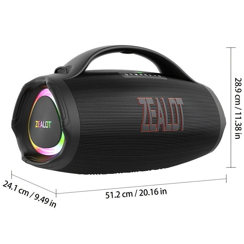 ZEALOT S98 160W Portable Wireless Speaker - IPX5 Waterproof, Dual Pairing, DSP Technology, Fast Charging, 36000mAh Battery for 60 Hours Playtime, Booming Bass, with Type-C & Micro USB Ports - Ideal for Home, Car, Outdoor, Cam - al-zeb-store