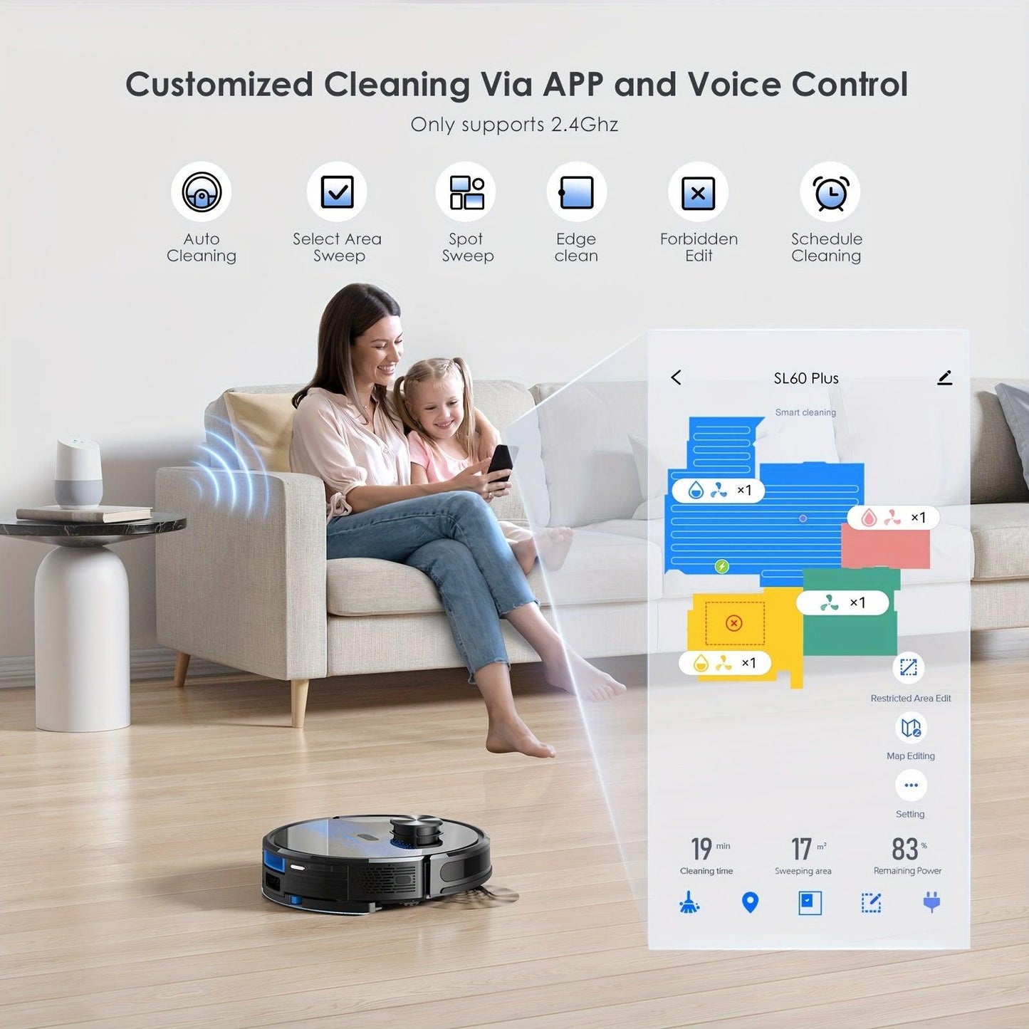 Lubluelu SL60Plus Robot Vacuum with Self-Charging Dock, Hands-Free Operation up to 60 Days, 4000pa Suction, WiFi & Smart App Control, Includes Mop Combo for Efficient Pet Hair & Hard Floor Cleaning, Features Y-Shaped Mopping, - al-zeb-store