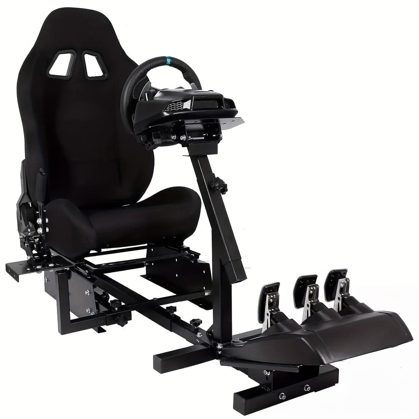 Minneer Racing Cockpit Stable Wheel Stand With Black Seat Adjustable Fit For Logitech G27 G29 G920, Thrustmaster T80 T150 Without Wheel, Pedals, And Shifter - al-zeb-store