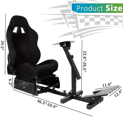 Minneer Racing Cockpit Stable Wheel Stand With Black Seat Adjustable Fit For Logitech G27 G29 G920, Thrustmaster T80 T150 Without Wheel, Pedals, And Shifter - al-zeb-store