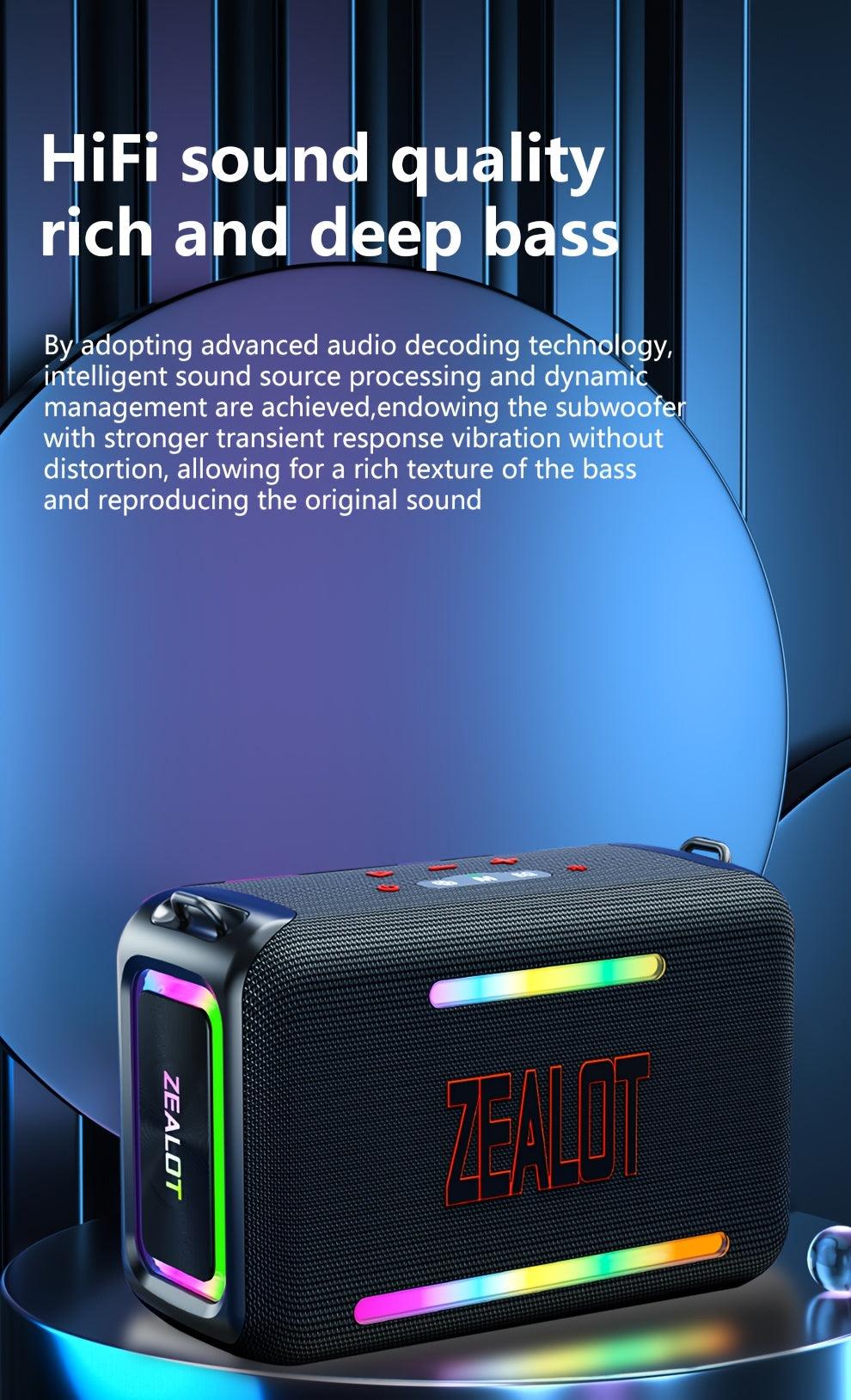 1pc ZEALOT S95 Portable Wireless Speaker, 120W Stereo Sound, 24000mAh Battery, 36H Playtime, IPX-5 Waterproof, Dual Pairing, HiFi Quality, 4 Speaker System, USB Rechargeable, for Home, Car, Outdoor, with App Control & Bass En - al-zeb-store